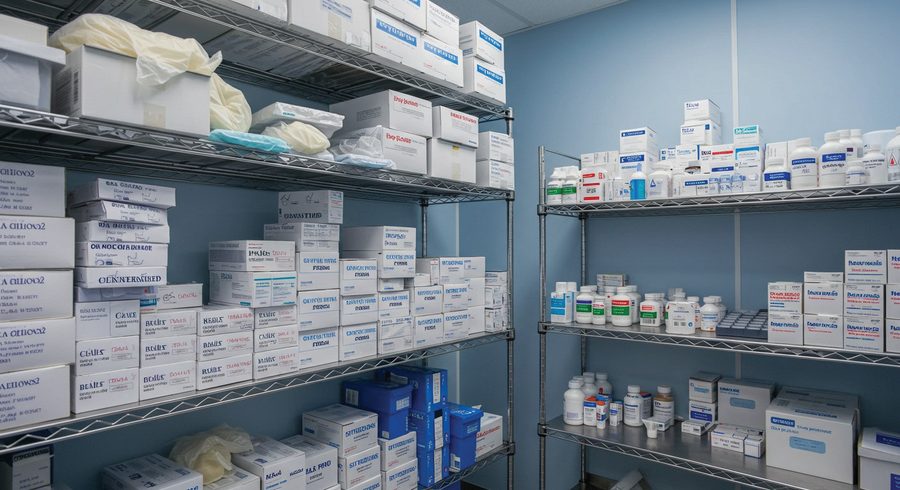 Medical supply shelving